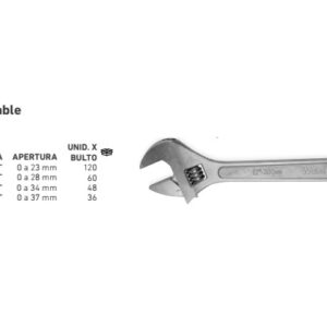 LLAVE AJUSTABLE DE 12" WEMBLEY® (Blister)