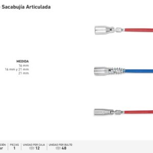 LLAVE SACABUJIA ARTICULADA DOBLE MEDIDA