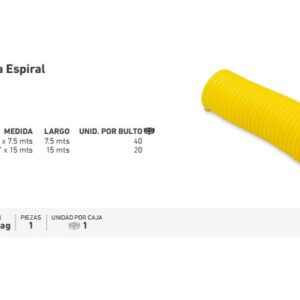 MANGUERA ESPIRAL 1/4"x 25 PIES (7.5 m)