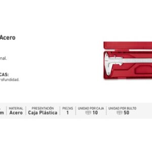 CALIBRE ACERO DE 200 mm (con Medidor de Profundidad)