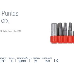 TORX:PUNTAS TAMPER TORX x 8 Pz. BREMEN®