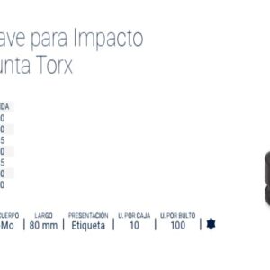 TORX:BOC.PUNTA IMPACTO Enc.½" T 40 BREMEN® CrMo
