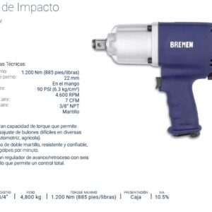 NEUM.LLAVE DE IMPACTO Enc. 3/4" (1.356 Nm) BREMEN®
