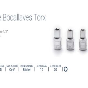 TORX:JGO.TUBOS x 5 Pzs (Enc.1/2") (E8-E16) BREMEN®