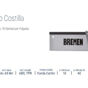 SERRUCHO COSTILLA BREMEN® 12" (Doble Filo)