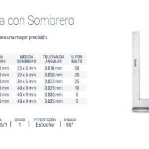 ESCUADRA CON SOMBRERO BREMEN® 200x130mm DIN 875/1