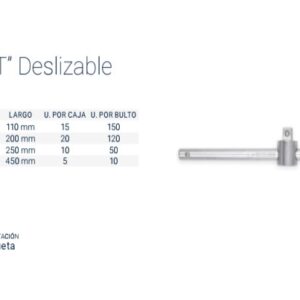 MANIJA T DESLIZABLE x 45cm Enc.3/4" CrVa BREMEN®