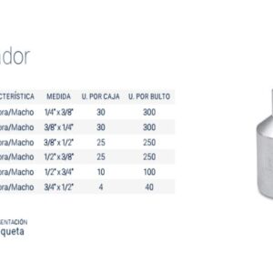 ADAPTADOR 1/4" Hembra x 3/8"Macho CrVa BREMEN®