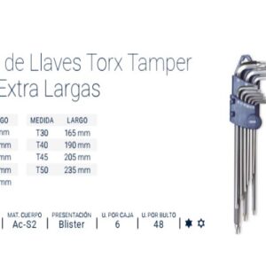 TORX:LLAVES EN "L"x9 Pz SERIE LARGA BREMEN®