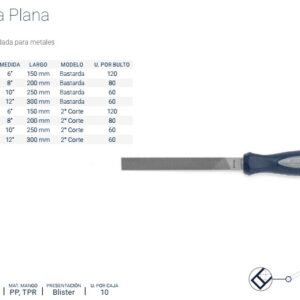 LIMA BREMEN® PLANA BASTARDA 10" (con cabo)