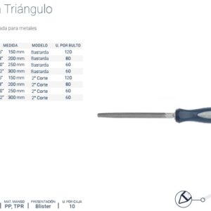 LIMA BREMEN® TRIANGULO BASTARDA 8" (con cabo)