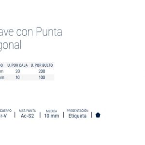 BOC.PUNTA PENTAGONAL Enc.½" 10x110 mm