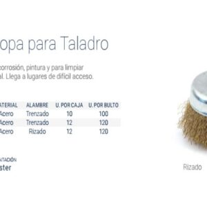 CEPILLO COPA 3" RIZADO (con Perno P/Taladro) BREMEN®