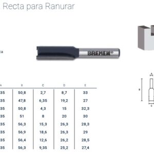 FRESA para ROUTER (RANURAR) ¼" x ¼"