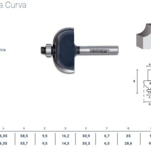 FRESA para ROUTER (CURVA) ¼" x 5/8"