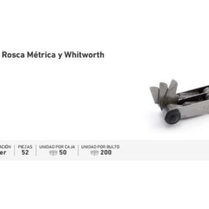 PEINE PARA ROSCA x 52 Pzs. (METRICO-WHITWORTH)