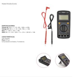 MULTIMETRO DIGITAL (TESTER) PANTALLA GRANDE