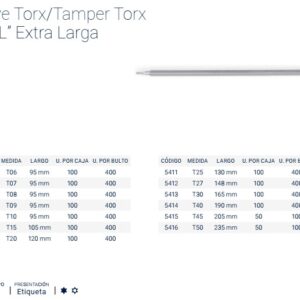 TORX:LLAVE EN "L" Serie Larga T-50 BREMEN®