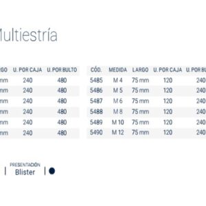 PUNTAS ACERO S-2 (10x75mm) MULTIESTRIA M- 5 BREMEN®