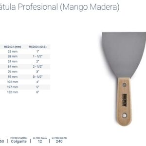 ESPATULA BREMEN® Mango Madera 64mm (2-½")