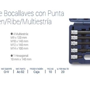 BOC.PUNTAS TORX/ALLEN/RIBE/MULTIESTRIA 10 Pzs BREMEN®