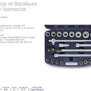BOC.JGO. Enc.3/4" x 21 Pzs. con Accesorios (MM) BREMEN®