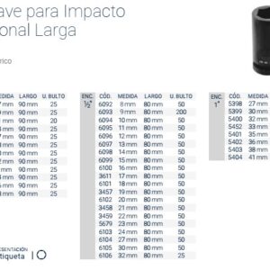 BOCALLAVE P/IMPACTO Enc. ½" 10mm x 8cm (CrMo) BREMEN®