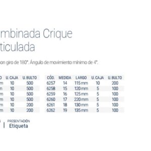 LLAVE COMBINADA CON CRIQUE CORTA ARTICULADA 18mm BREMEN®