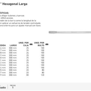 LLAVE "T" HEXAGONAL [LARGA] WEMBLEY 10mm (Cr Va)