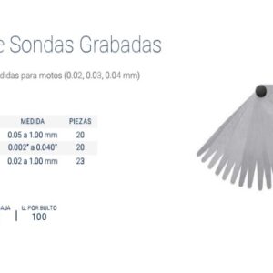 SONDAS x 20 Pzs. BREMEN® 0.002 a 0.040 (SAE) GRABADAS
