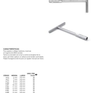 LLAVE "T" HEXAGONAL WEMBLEY [CORTA] 17mm (Cr Va)
