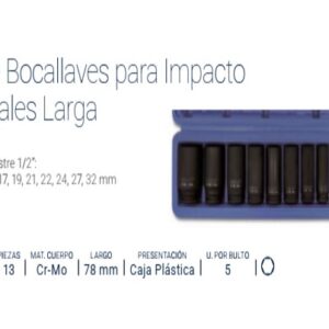 BOC.JGO. Enc.1/2" x 13 Pzs. P/IMPACTO LARGAS (78mm) BREMEN®
