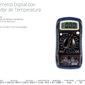 MULTIMETRO DIGITAL CON MEDIDOR DE TEMPERATURA BREMEN®