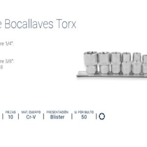 TORX:JGO.TUBOS x 10 Pzs (Enc.1/4" & 3/8") (E4-E18) BREMEN®