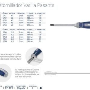 DESTORNILLADOR VARILLA PASANTE PH (+) #3 (ø8x150mm) BREMEN®