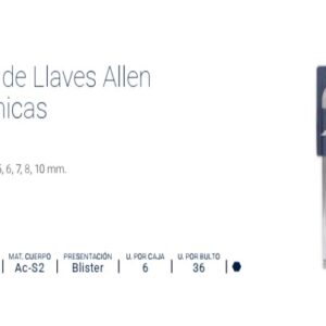 LLAVES ALLEN x 10 Pzs. (MM) Larga/Cardánica BREMEN®