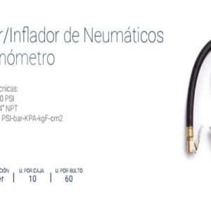 INFLADOR de NEUMATICOS con MANOMETRO (Aluminio y Bronce) BREMEN®