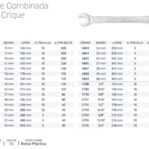 LLAVE COMBINADA CON CRIQUE 21mm BREMEN®