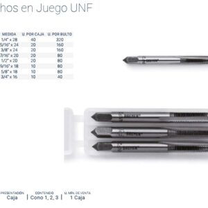 MACHO BREMEN® JUEGO (3Pzs) UNF ( 7) 5/8" x 18