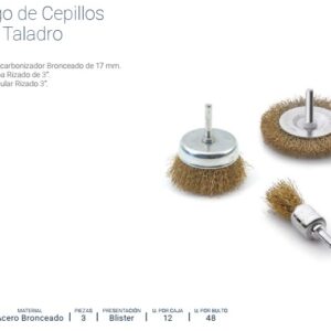 CEPILLO JUEGO X 3 PZS CIRCULAR 3" COPA 3" DESCARB.17mm BREMEN®