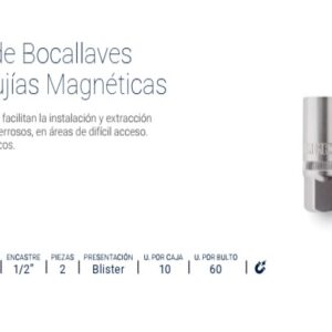 BOCALLAVE SACA BUJIAS x 2 Pzs (Enc.1/2" 16 & 21mm) [MAGNÉTICA] Cr-V BREMEN®
