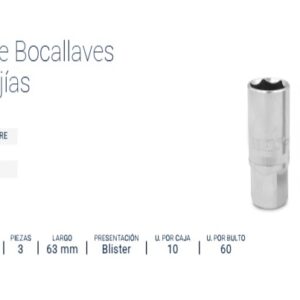 BOCALLAVE SACA BUJIAS x 3 Pzs (Enc.1/2" 16 & 21mm-Enc. 3/8" 18mm) BREMEN®