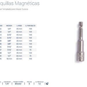 BOQUILLA MAGNETICA 3/8" x 65mm [Blister 5 unid] BREMEN®