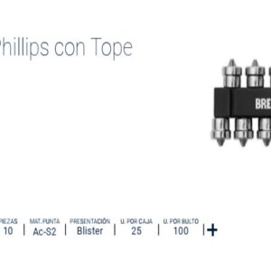 DW - PUNTAS PHILLIPS #2 con TOPE [10 unid] BREMEN®