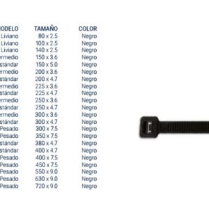 PRECINTO Nylon BREMEN® Interm.NEGRO 250x3.6(x100)