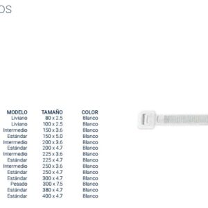 PRECINTO Nylon BREMEN® Std.BLANCO 380x4.7(x100)