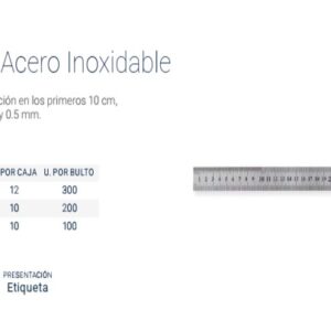 REGLA de ACERO INOX 60cm x 1.0mm [con estuche] BREMEN®