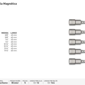 BOQUILLA MAGNETICA WEMBLEY® 7/16" x 65mm [Blister 5 unid]