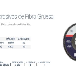 DISCO ABRASIVO FIBRA GRUESA 7" BREMEN® [5 unid] para Amol. Ang.