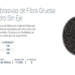 DISCO ABRASIVO FIBRA GRUESA - Rueda Ø 150 SIN EJE BREMEN® para Taladro